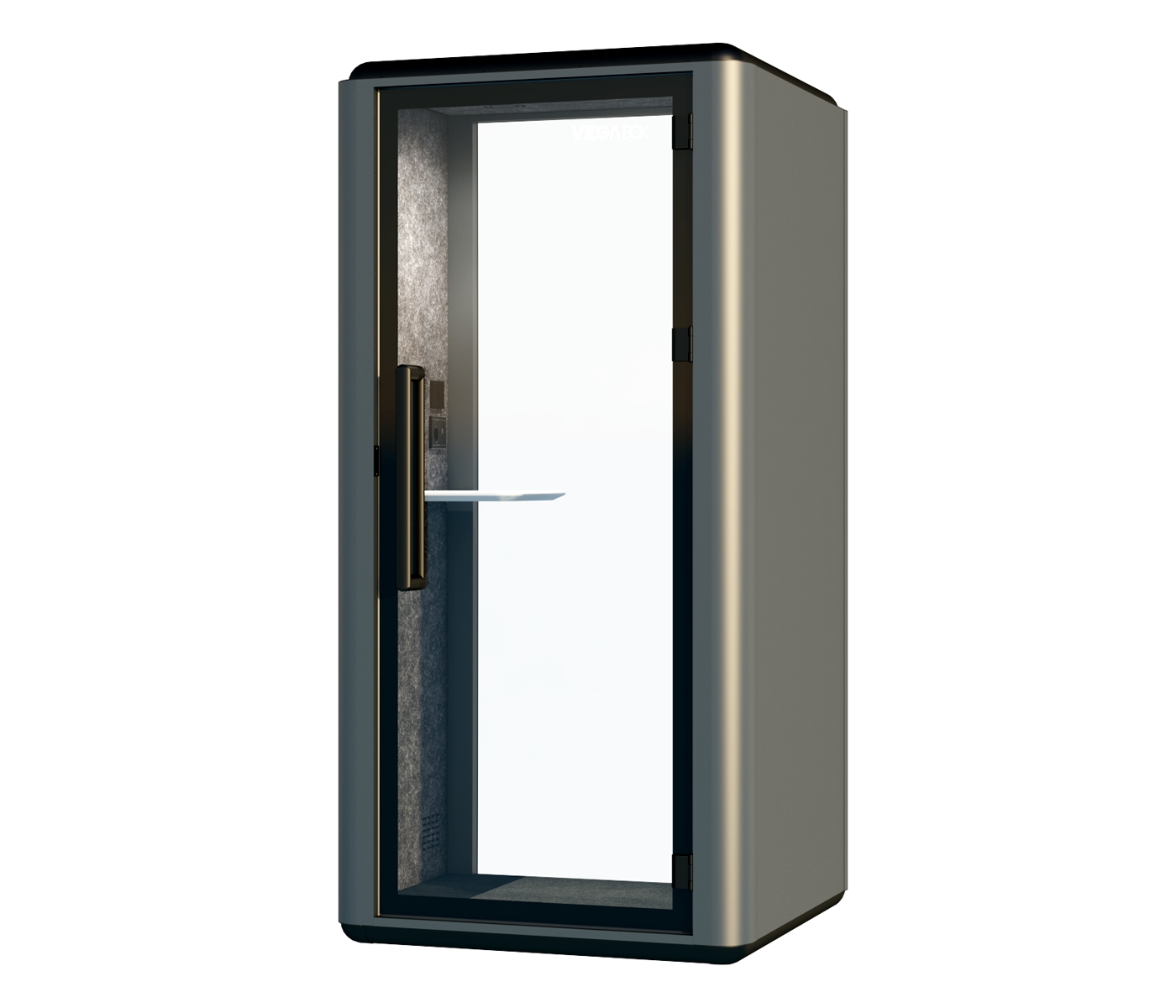 Cabina acústica Vega Box 1 gris antracita con cristal templado y paneles PET - Euromof