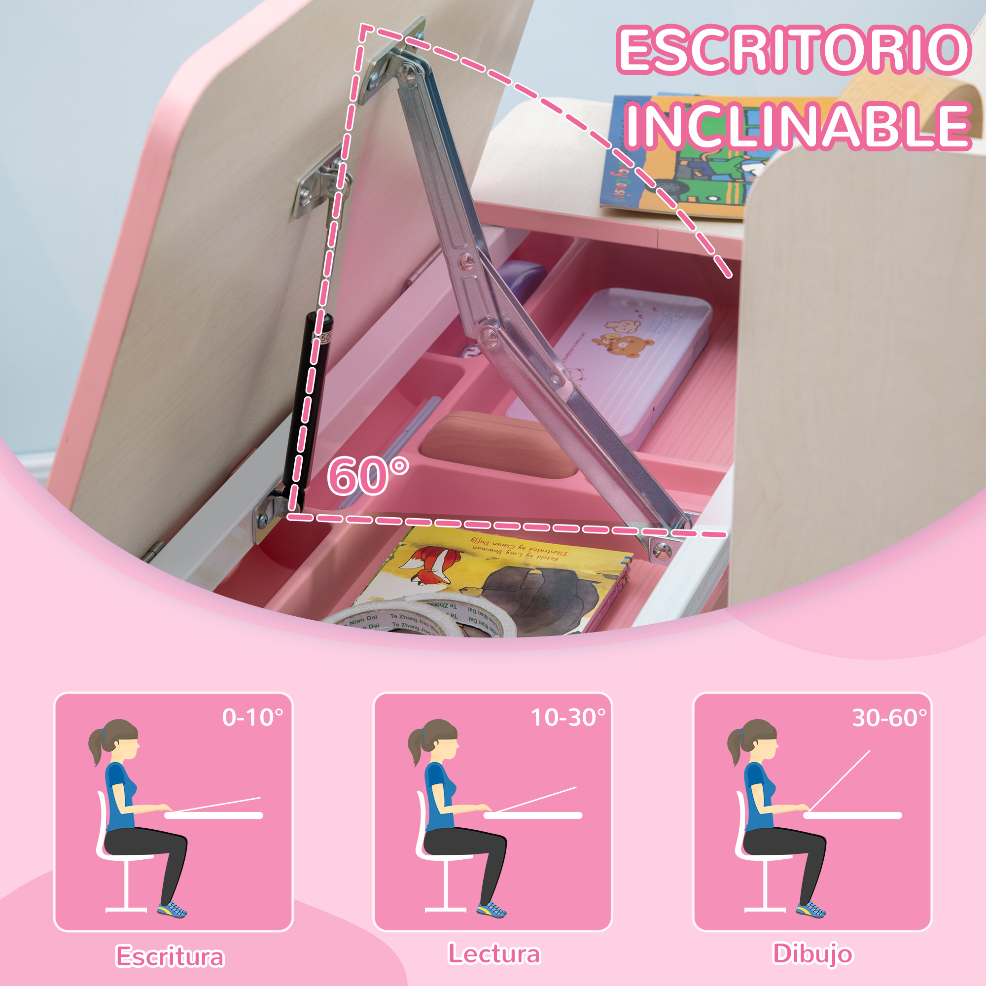 Tablero inclinable del escritorio infantil LUNA