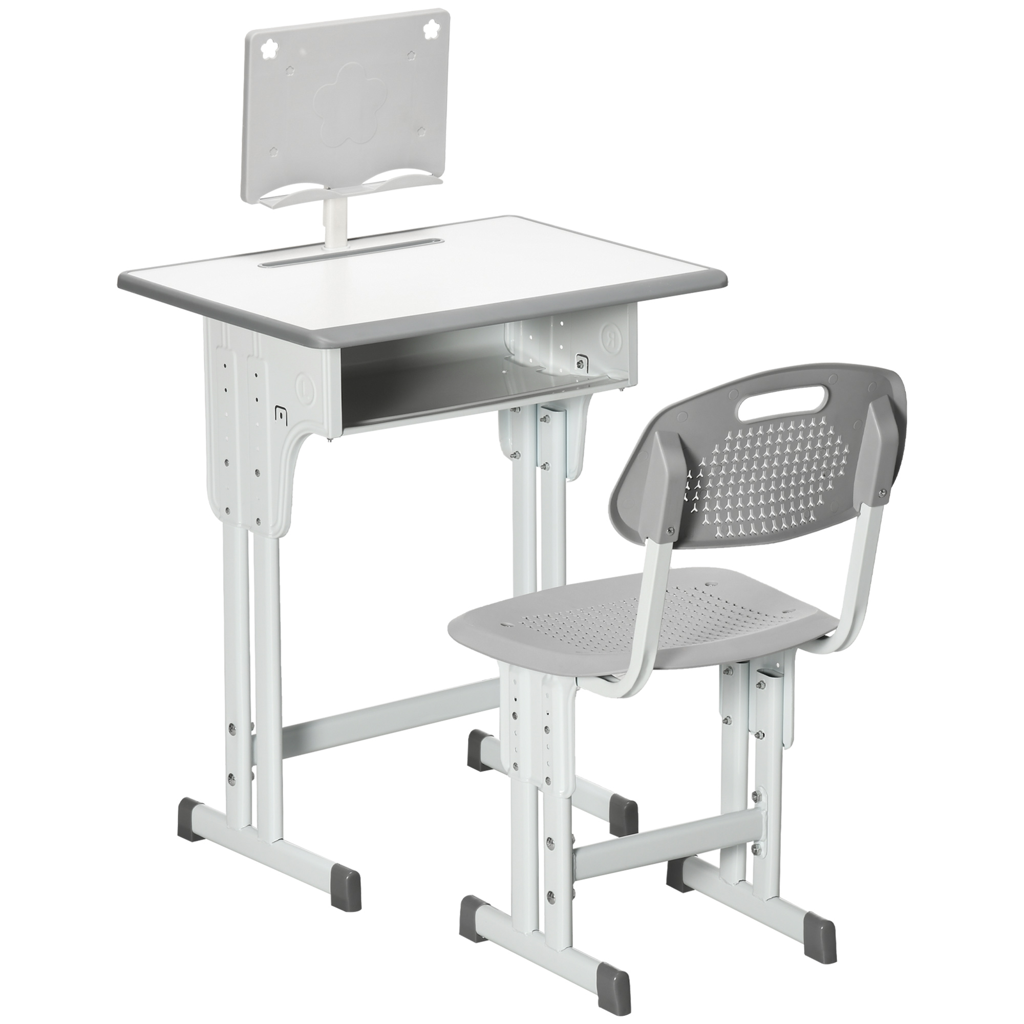 Conjunto de escritorio y silla infantil MINI, color gris