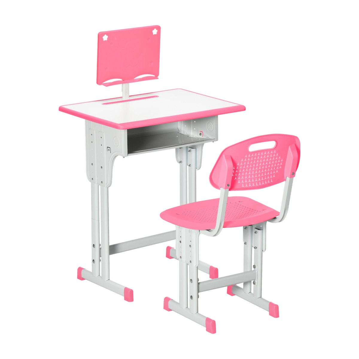 Mesa de estudio infantil MINI con silla regulable, color rosa