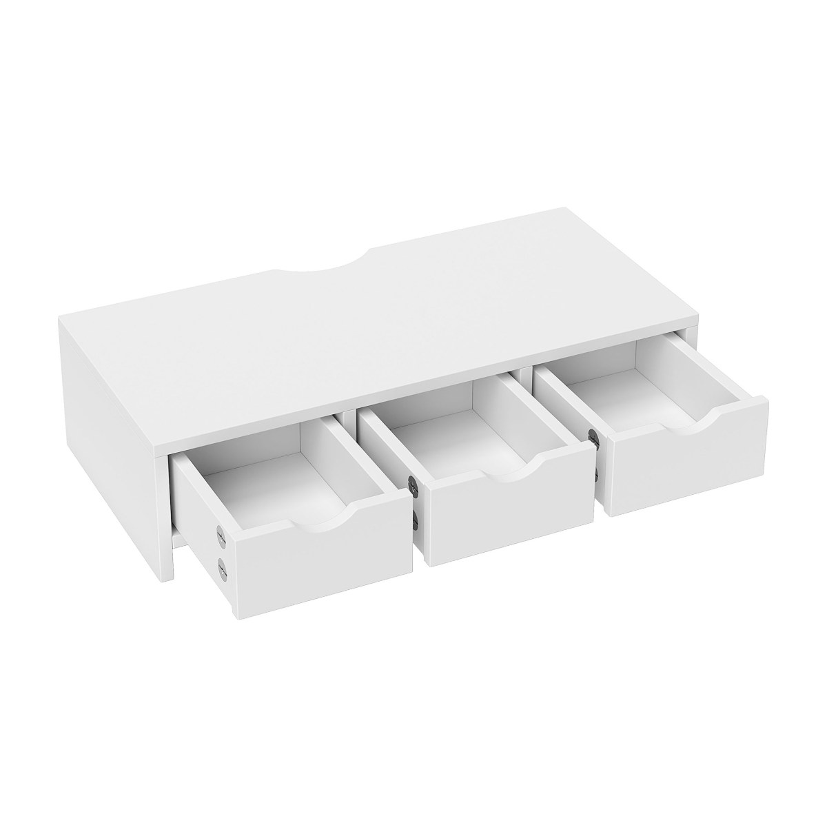 Elevador de monitor blanco con 3 cajones de 51x24x13 cm