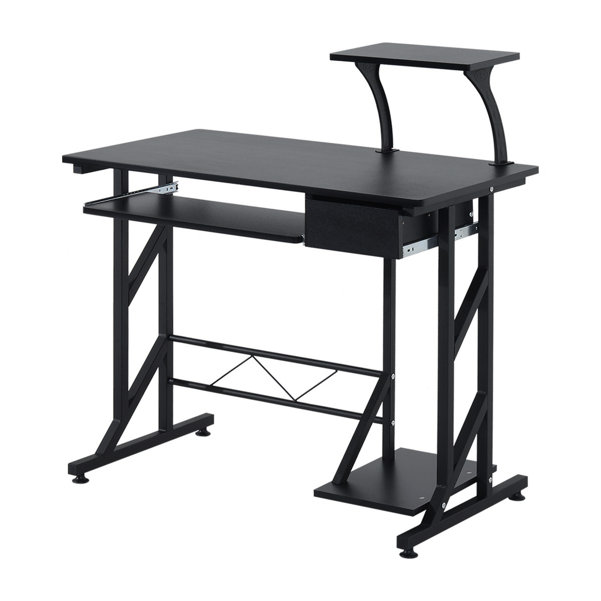 Mesa de ordenador con bandeja de teclado CINCA de 90x50 cm en negro