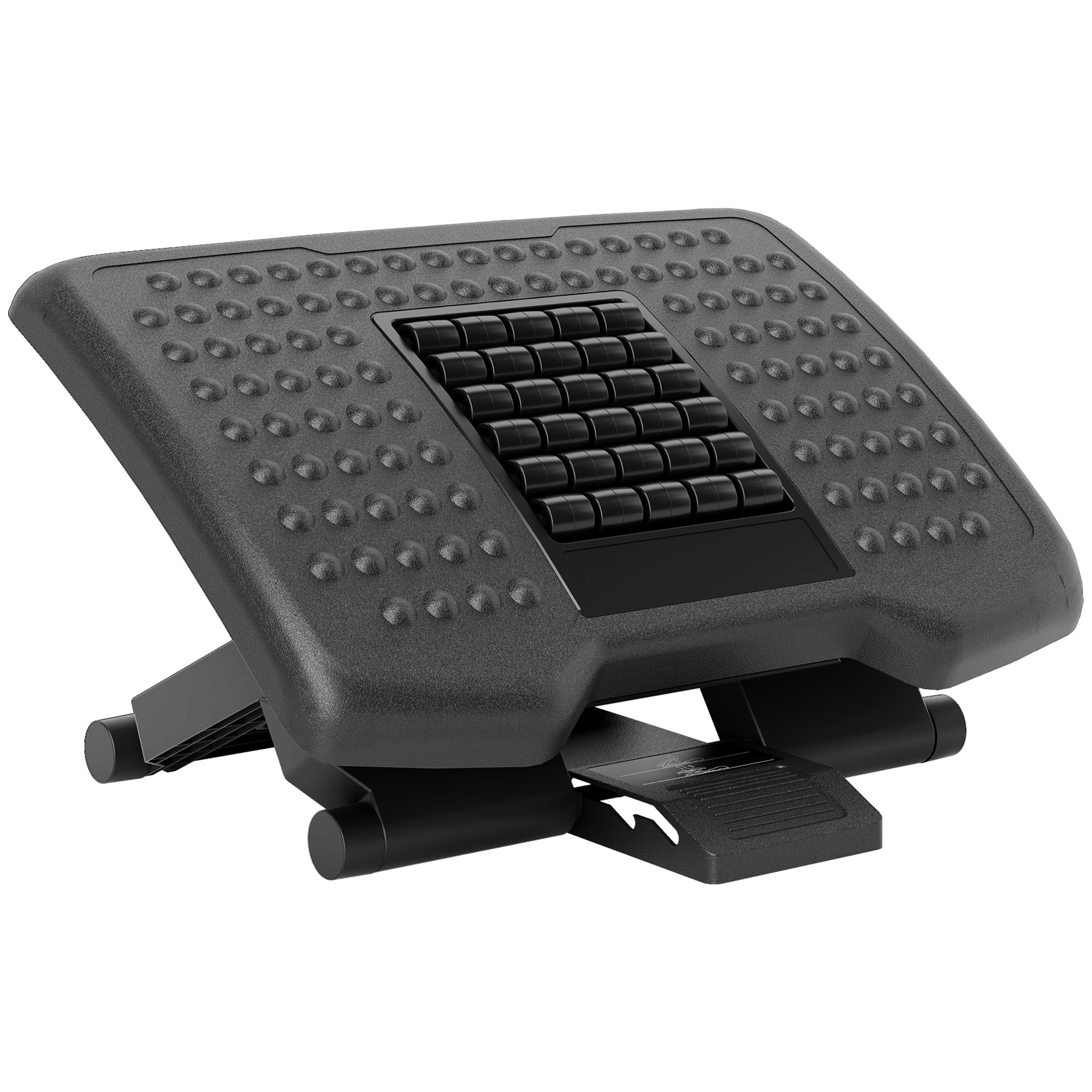 Reposapiés ergonómico de oficina regulable en altura e inclinación, color negro
