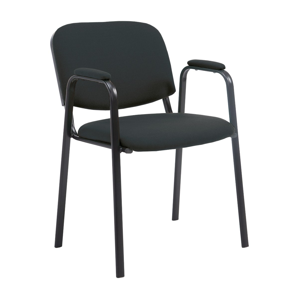 Silla apilable con brazos MONZÓN en tela negro