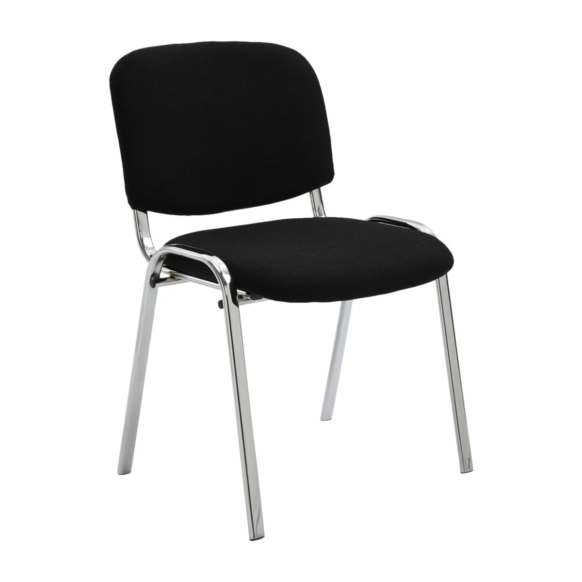 Silla confidente cromada BENASQUE en tela negro