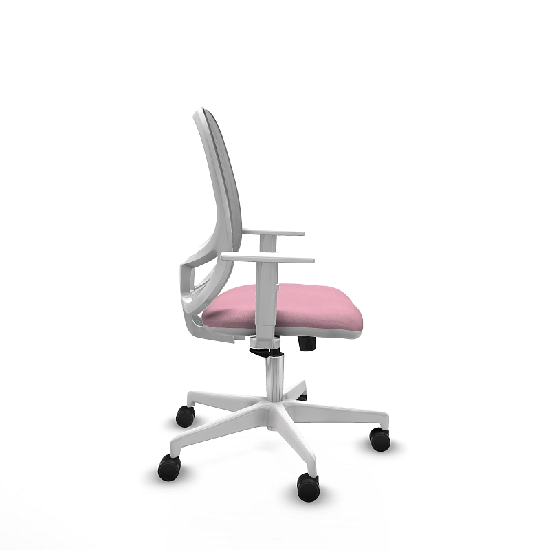 Silla de escritorio LOTTO White con respaldo de malla gris transpirable