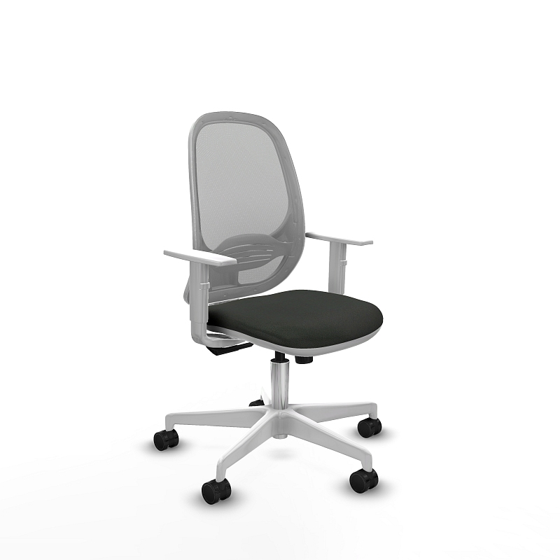 Silla de estudio LOTTO White ergonómica con malla gris y soporte lumbar