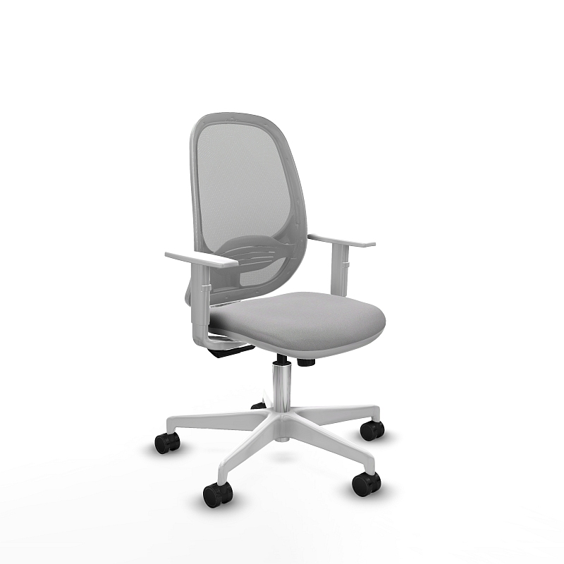 Silla de oficina LOTTO White blanca con malla gris y brazos ajustables
