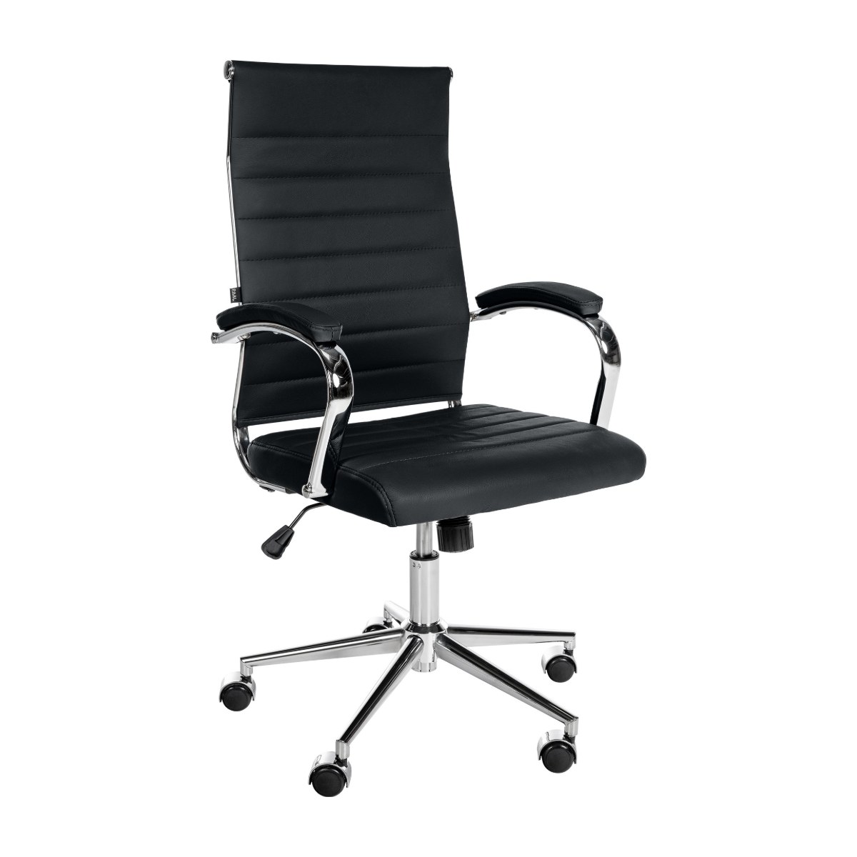 Silla de oficina de piel SOBRARBE en negro