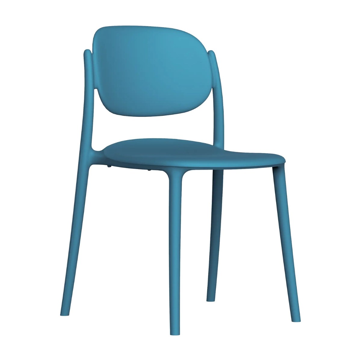Silla de terraza MARINA de polipropileno reciclado en color azul acero