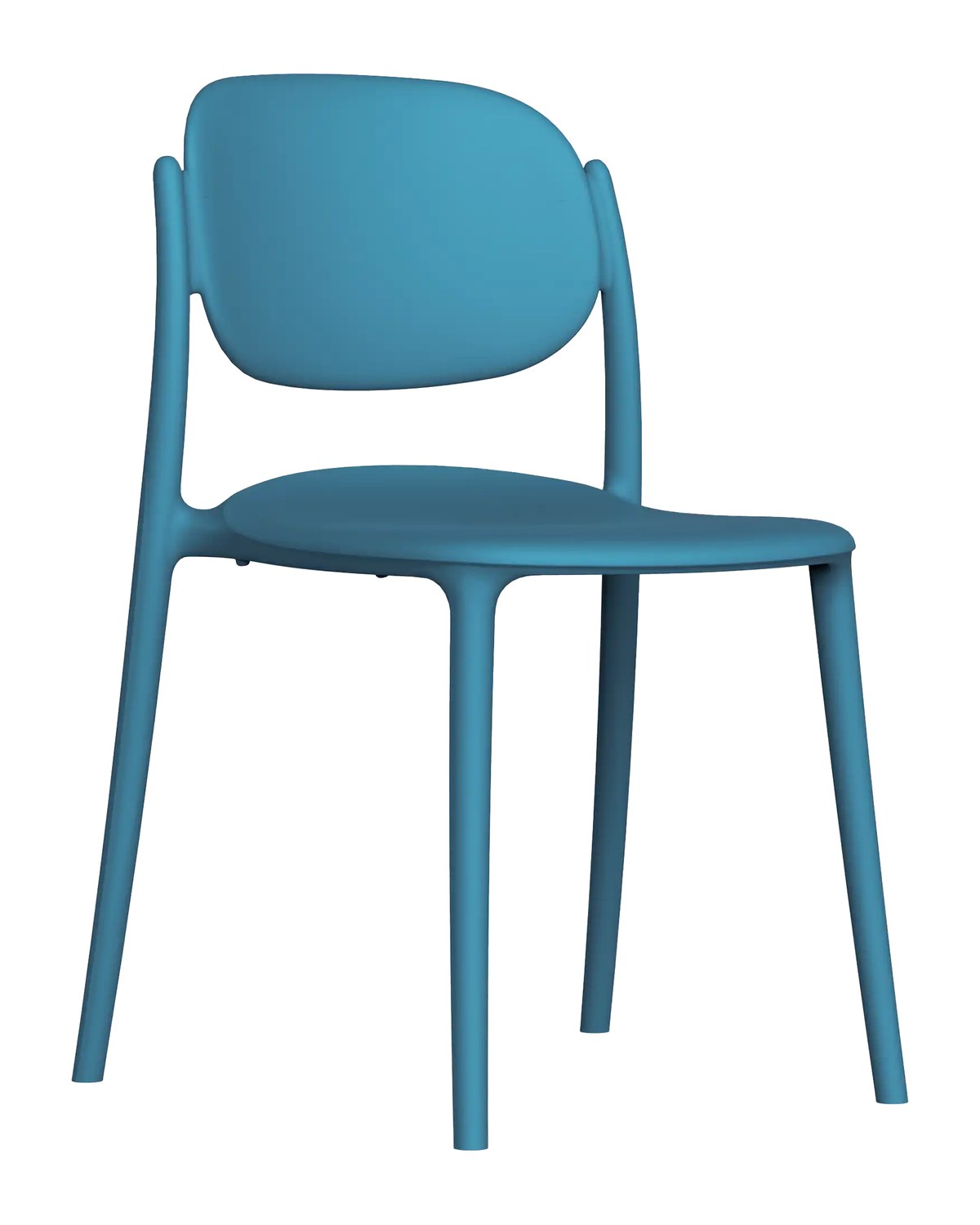 Silla de terraza MARINA de polipropileno reciclado en color azul acero