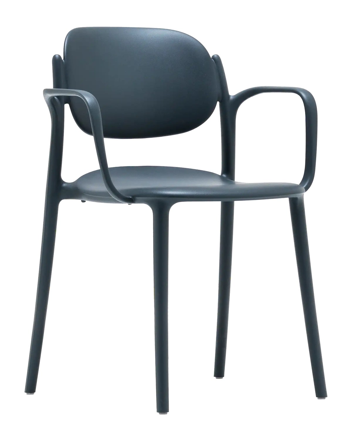 Silla de terraza MARINA con brazos de polipropileno reciclado en color antracita