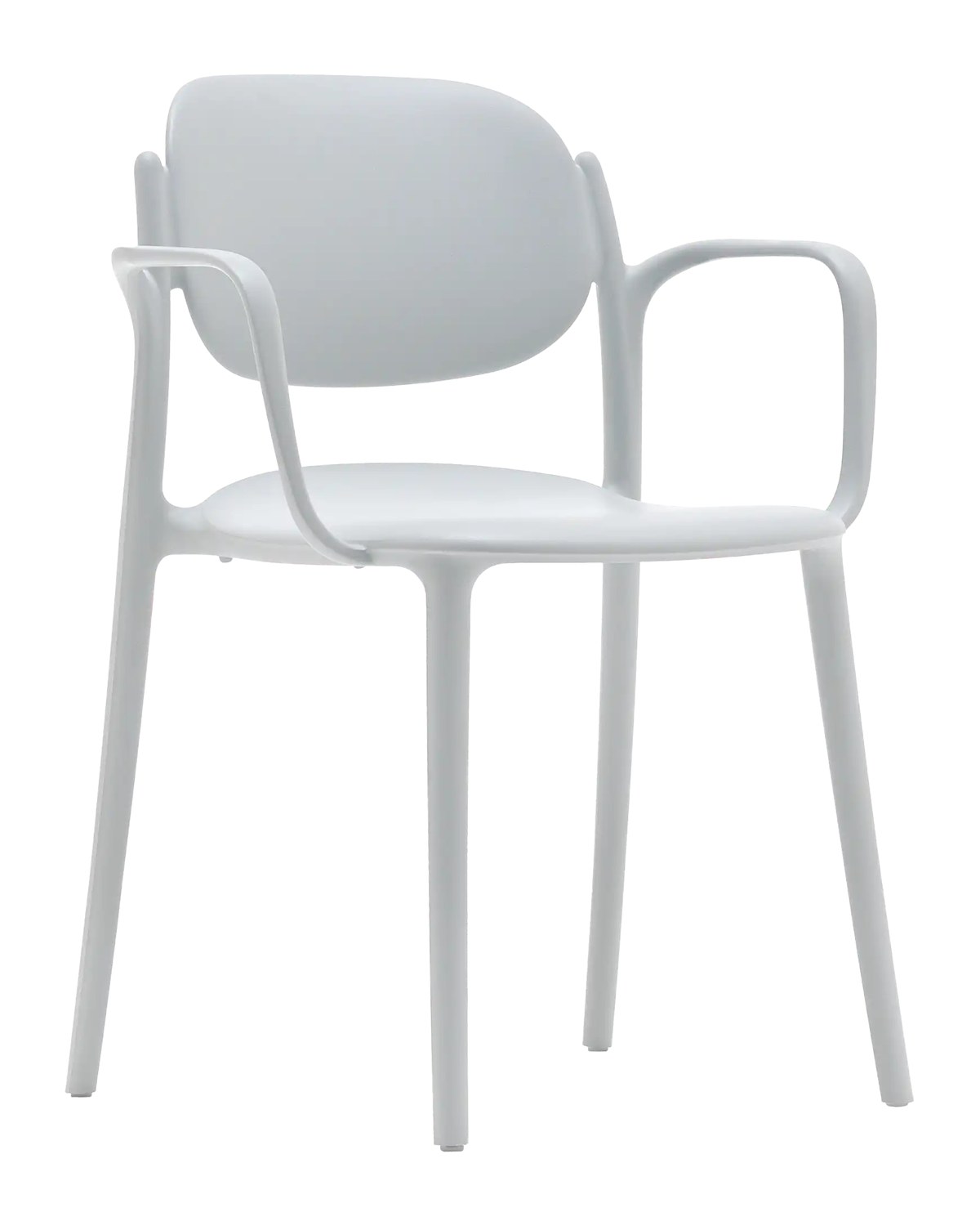 Silla de terraza MARINA con brazos de polipropileno reciclado en color blanco