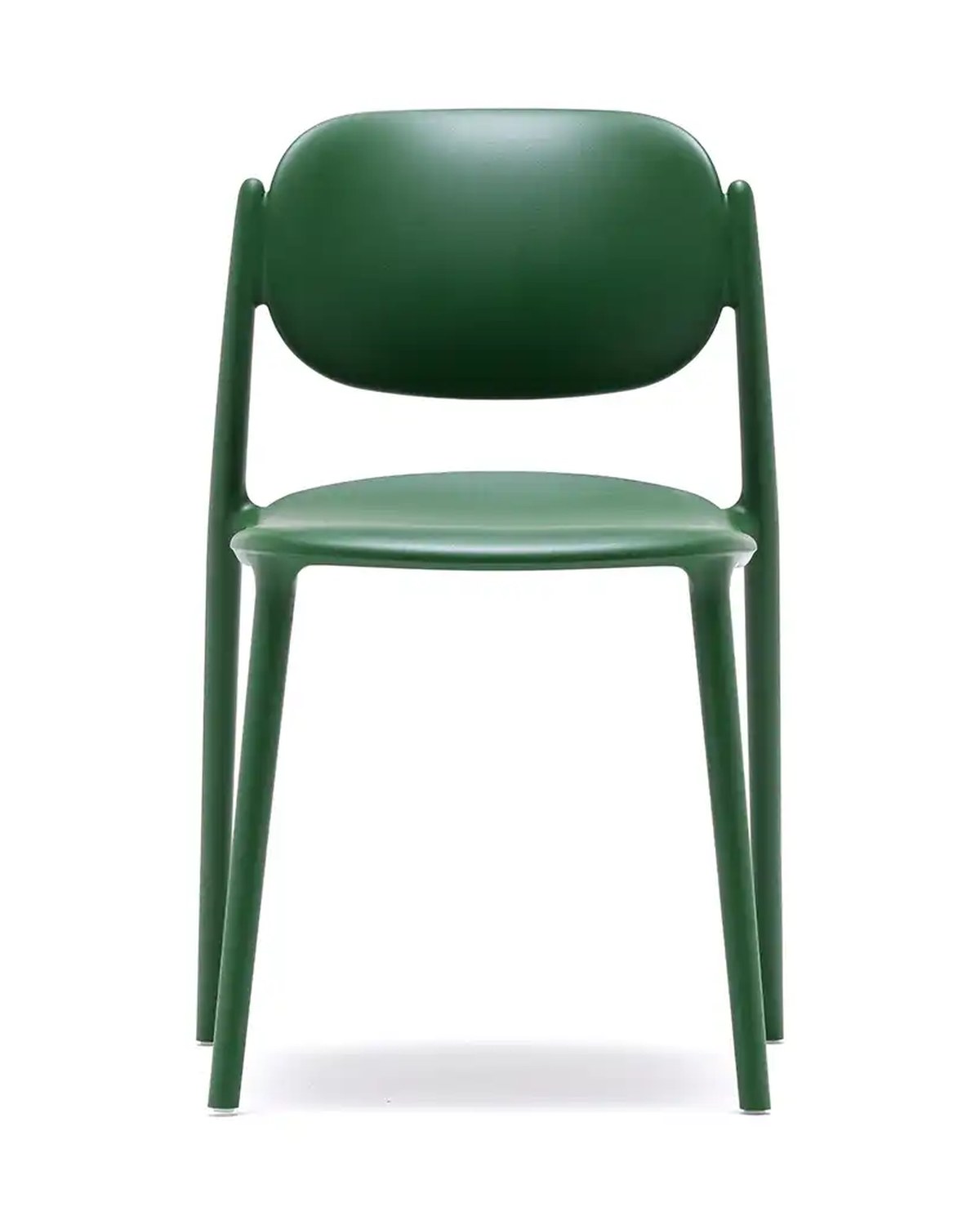 Silla de terraza MARINA de polipropileno reciclado en color verde oscuro, vista 1