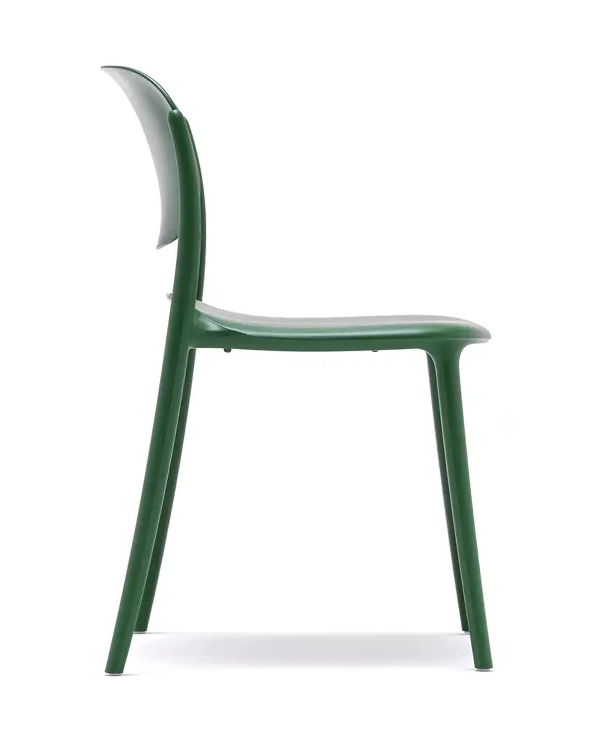 Silla de terraza MARINA de polipropileno reciclado en color verde oscuro, vista 2