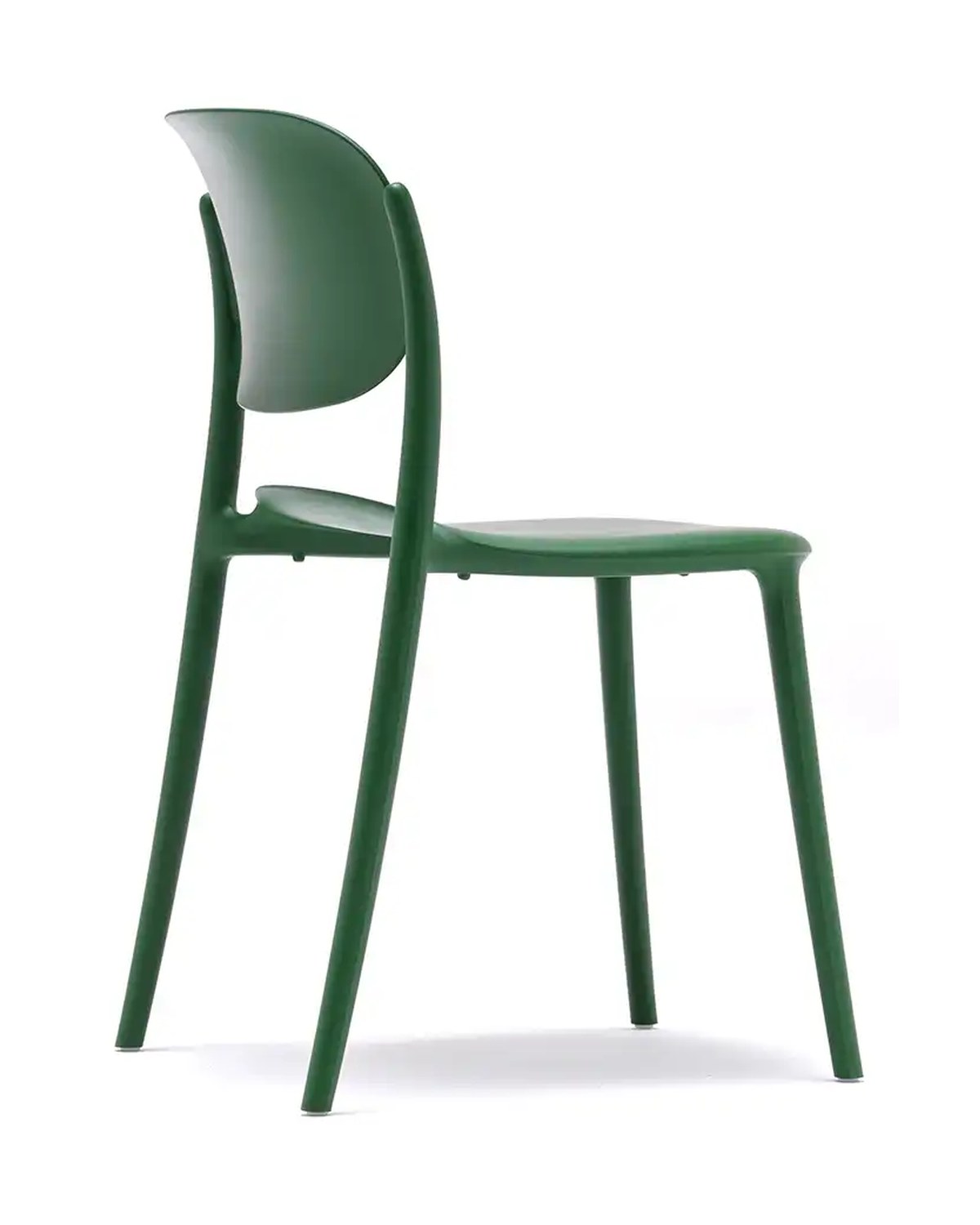 Silla de terraza MARINA de polipropileno reciclado en color verde oscuro, vista 3