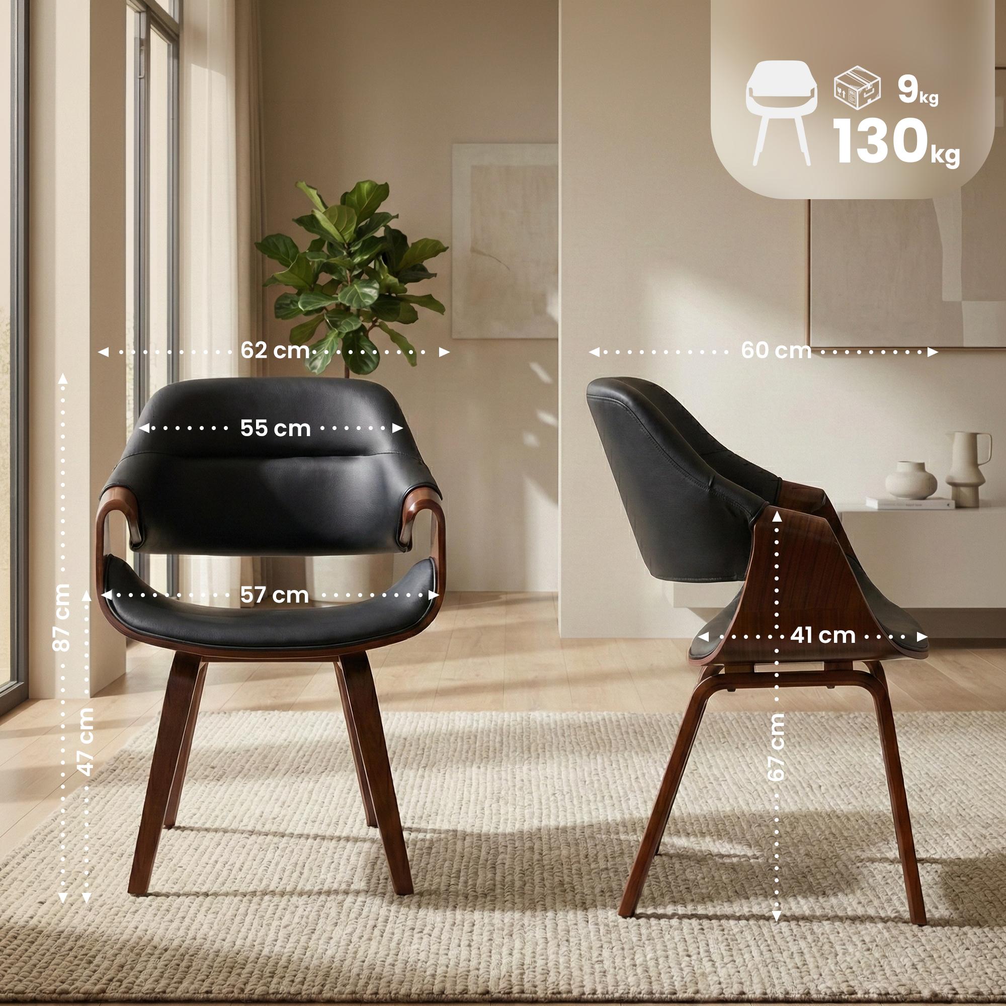 Medidas de la silla de diseño con brazos TORLA