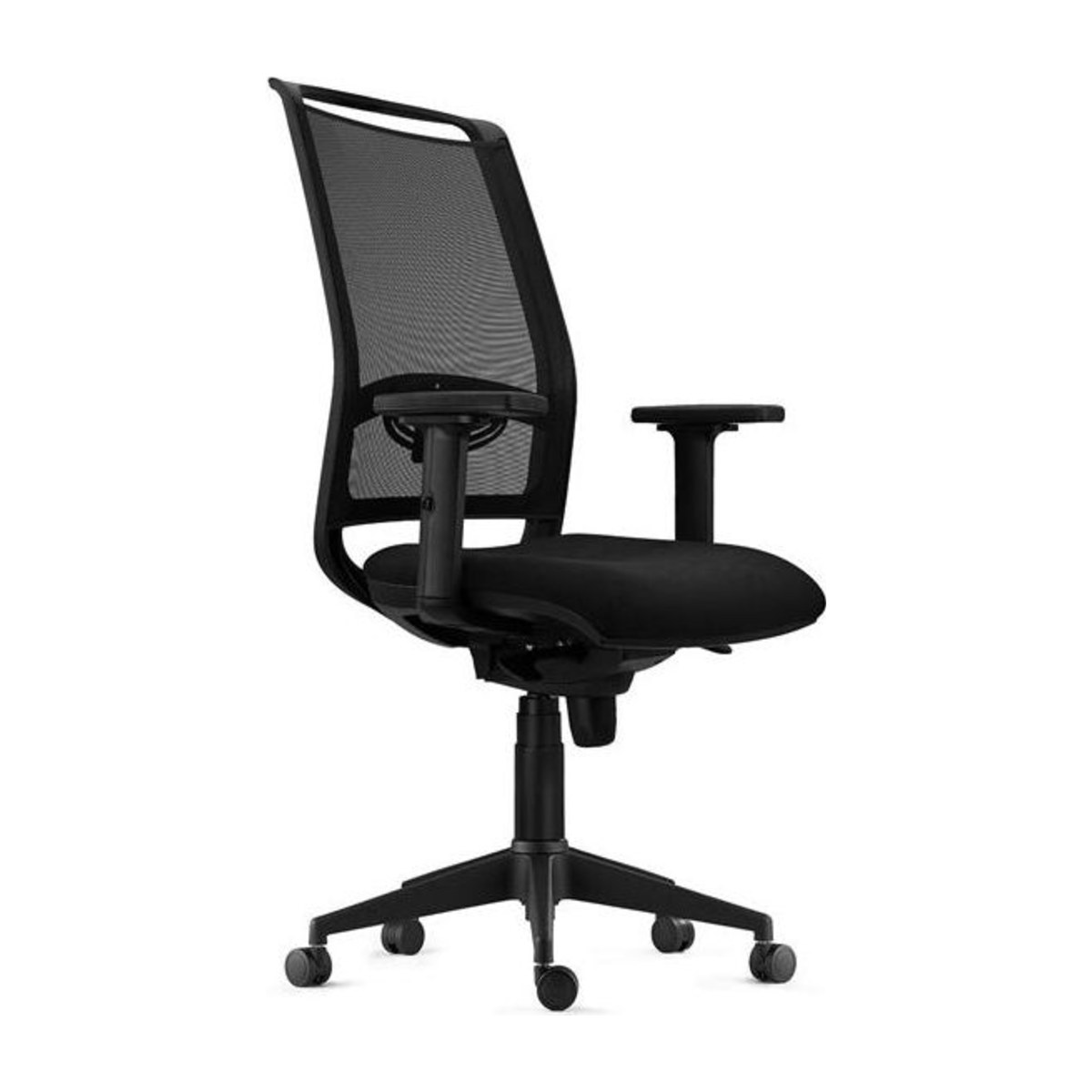 Silla Oficina Ergonómica CARINA con malla negra transpirable, cabecero y mecanismo SINCRO