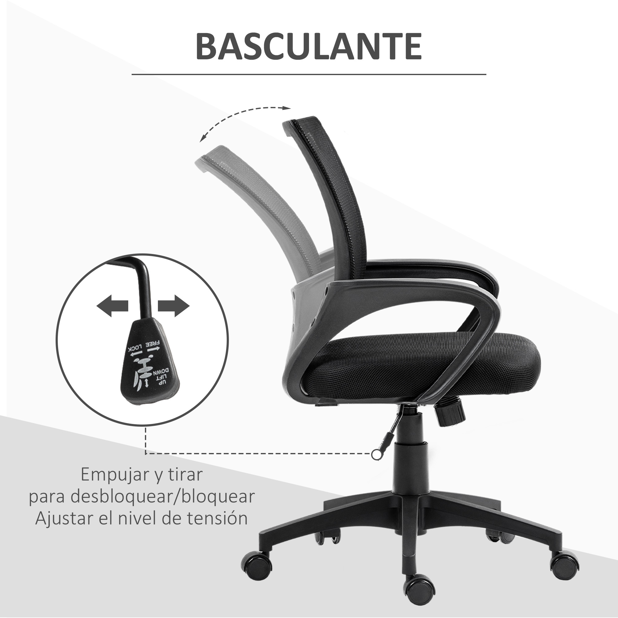 Función basculante de la silla de estudio IRIS