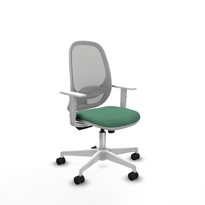 Silla de oficina LOTTO White blanca con respaldo de malla gris regulable