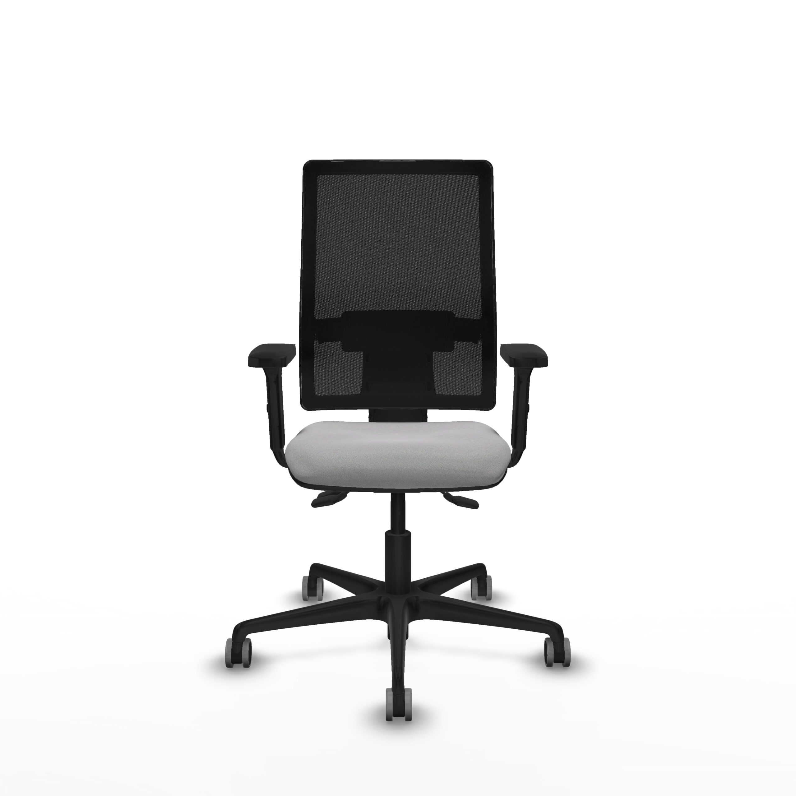 Silla ergonómica ONDA con respaldo de malla negra y asiento gris claro