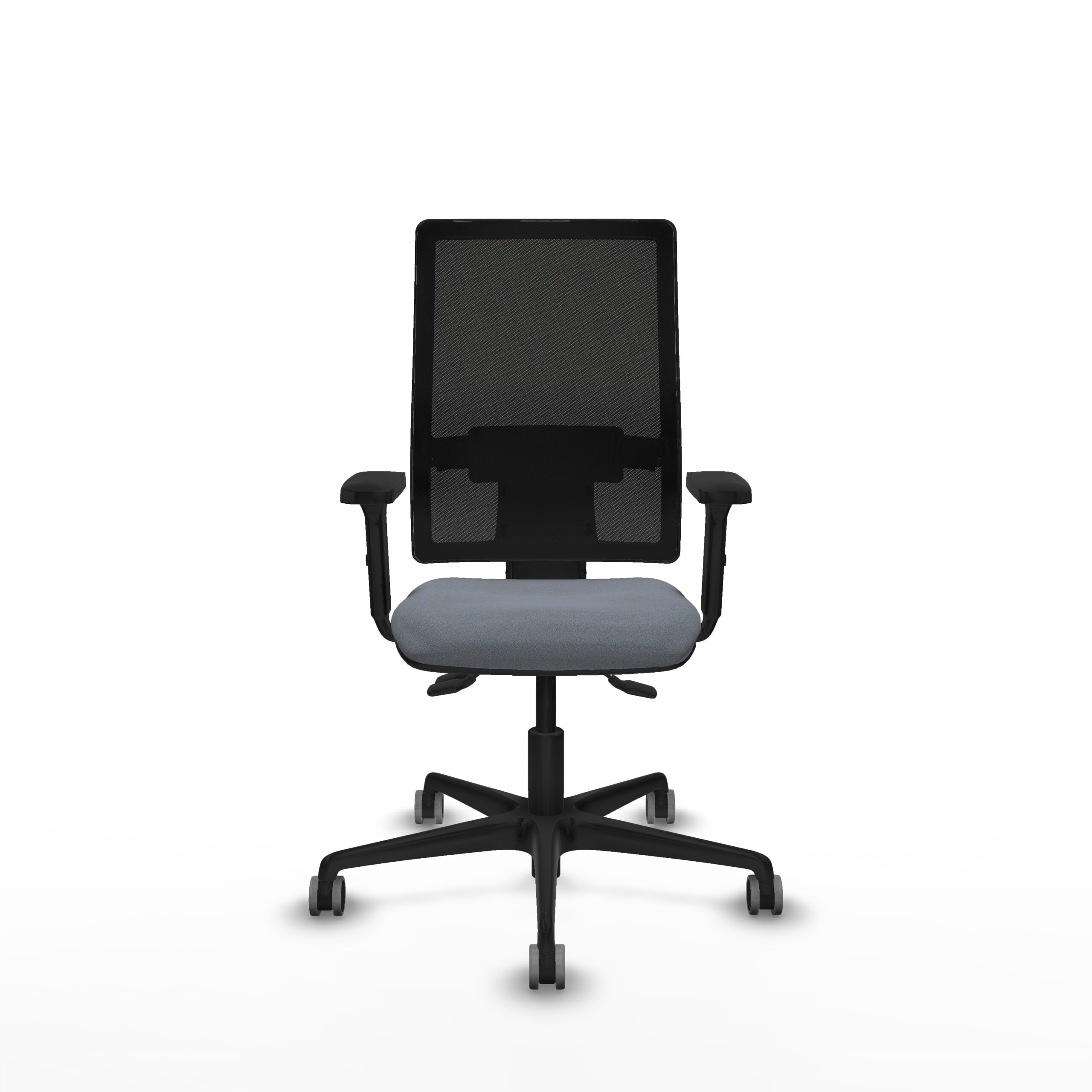 Silla ergonómica ONDA con respaldo de malla negra y asiento gris