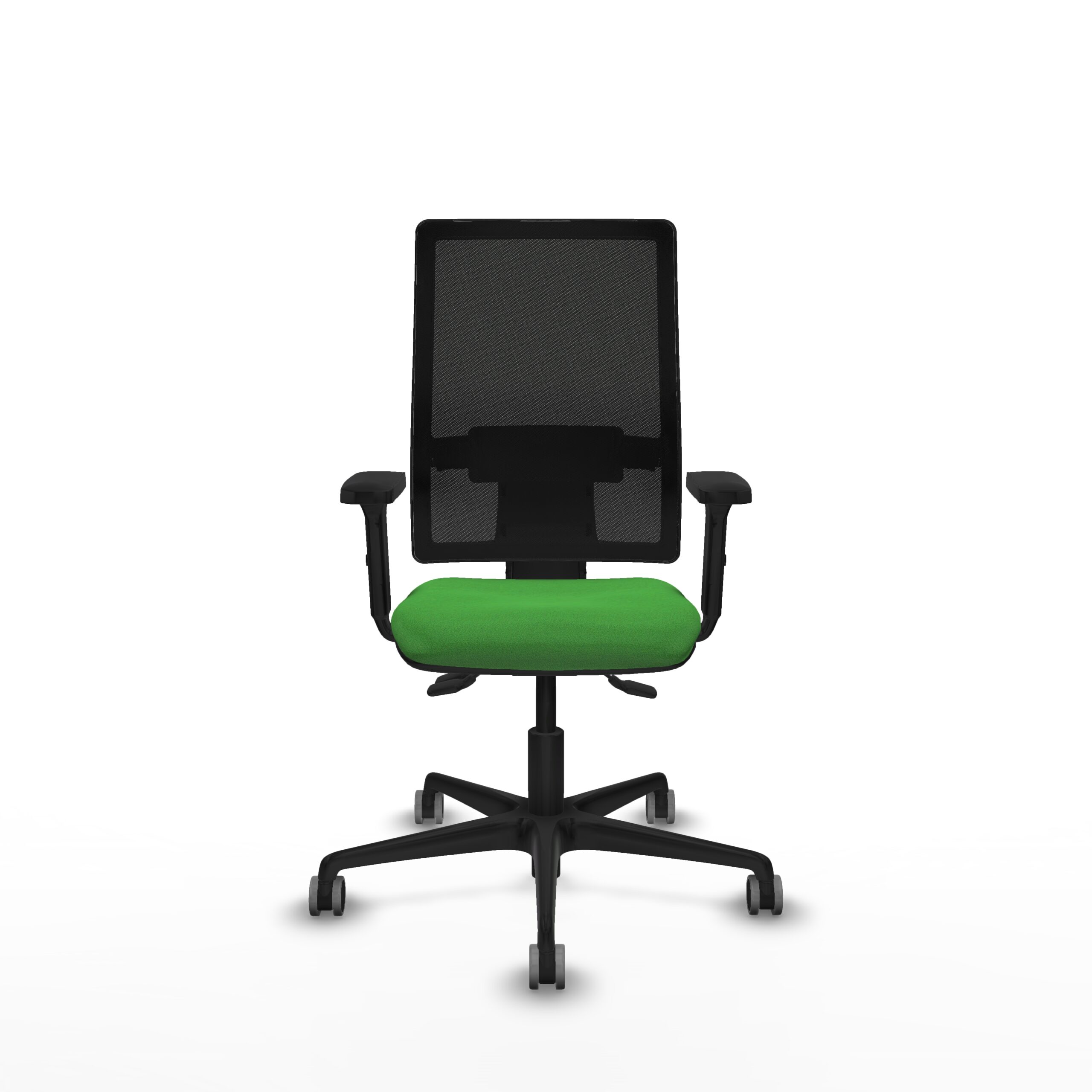 Silla ergonómica ONDA con respaldo de malla negra y asiento verde