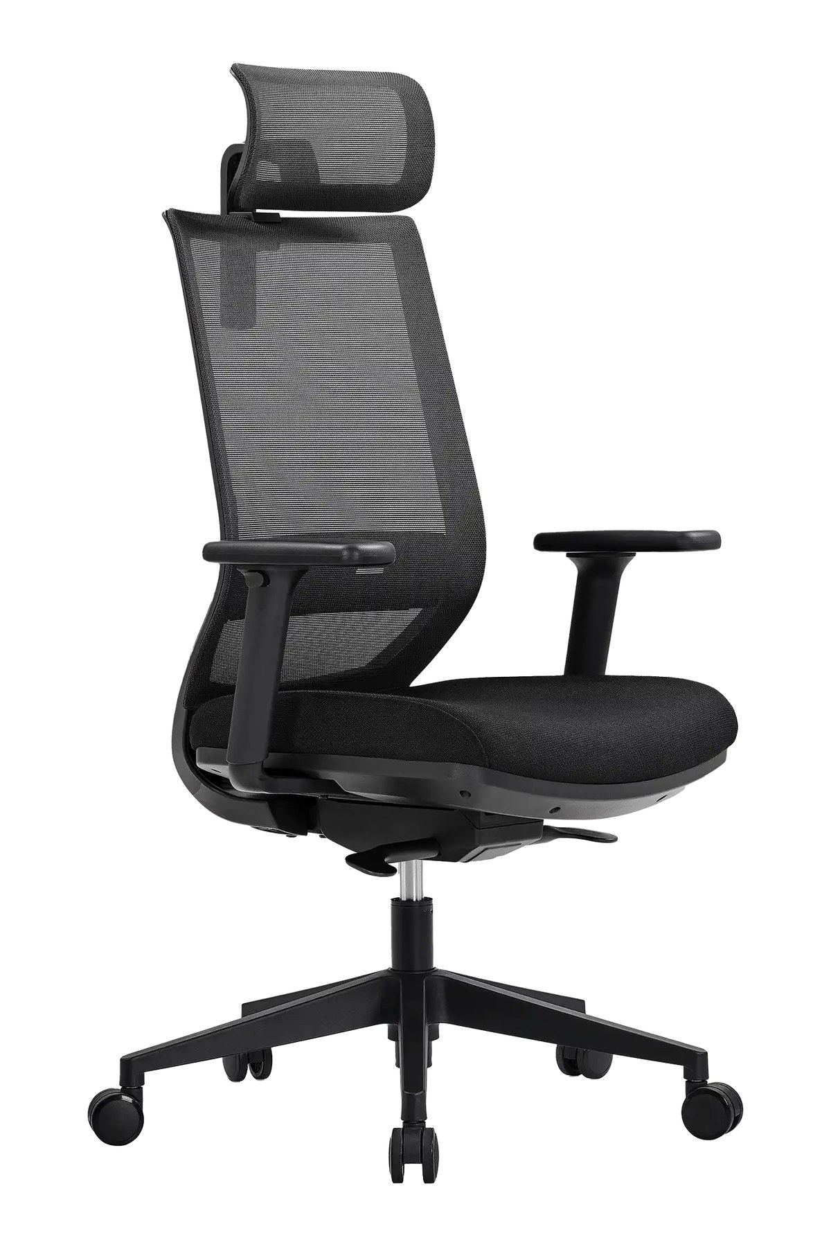 Silla de oficina ergonómica PRISMA estructura negra con asiento negro