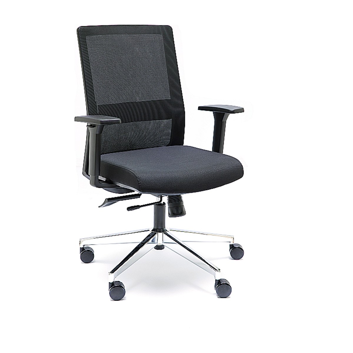 Silla Ergonómica NIZA Negro de Euromof con base cromada