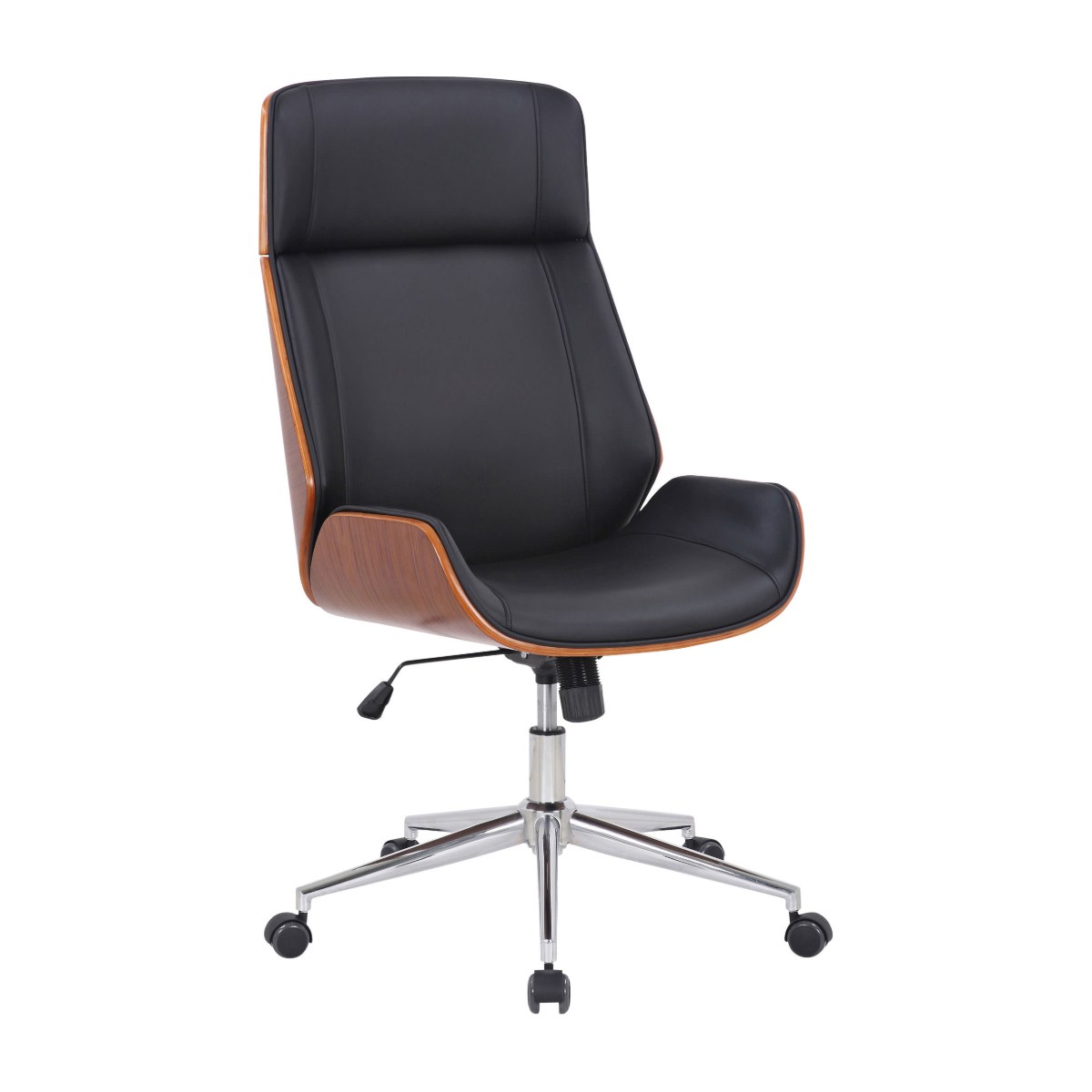 Sillón de dirección de madera ALQUÉZAR en nogal y negro