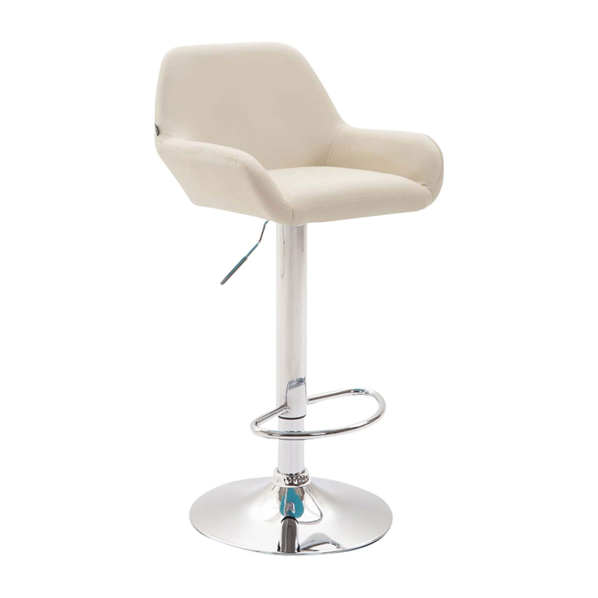 Taburete alto con reposabrazos BIESCAS color crema
