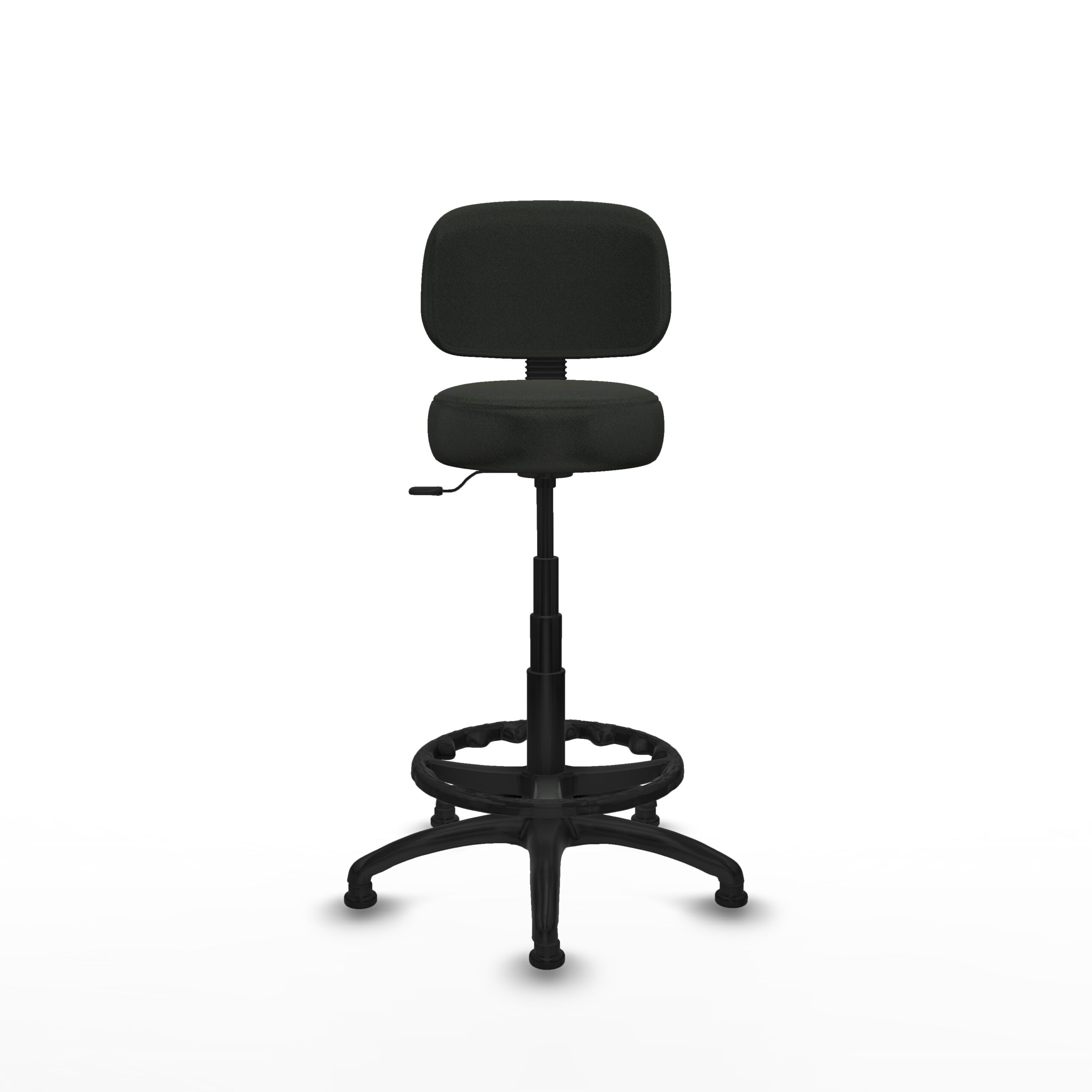 Taburete alto con respaldo LUCCA con respaldo lumbar compacto y aro reposapiés