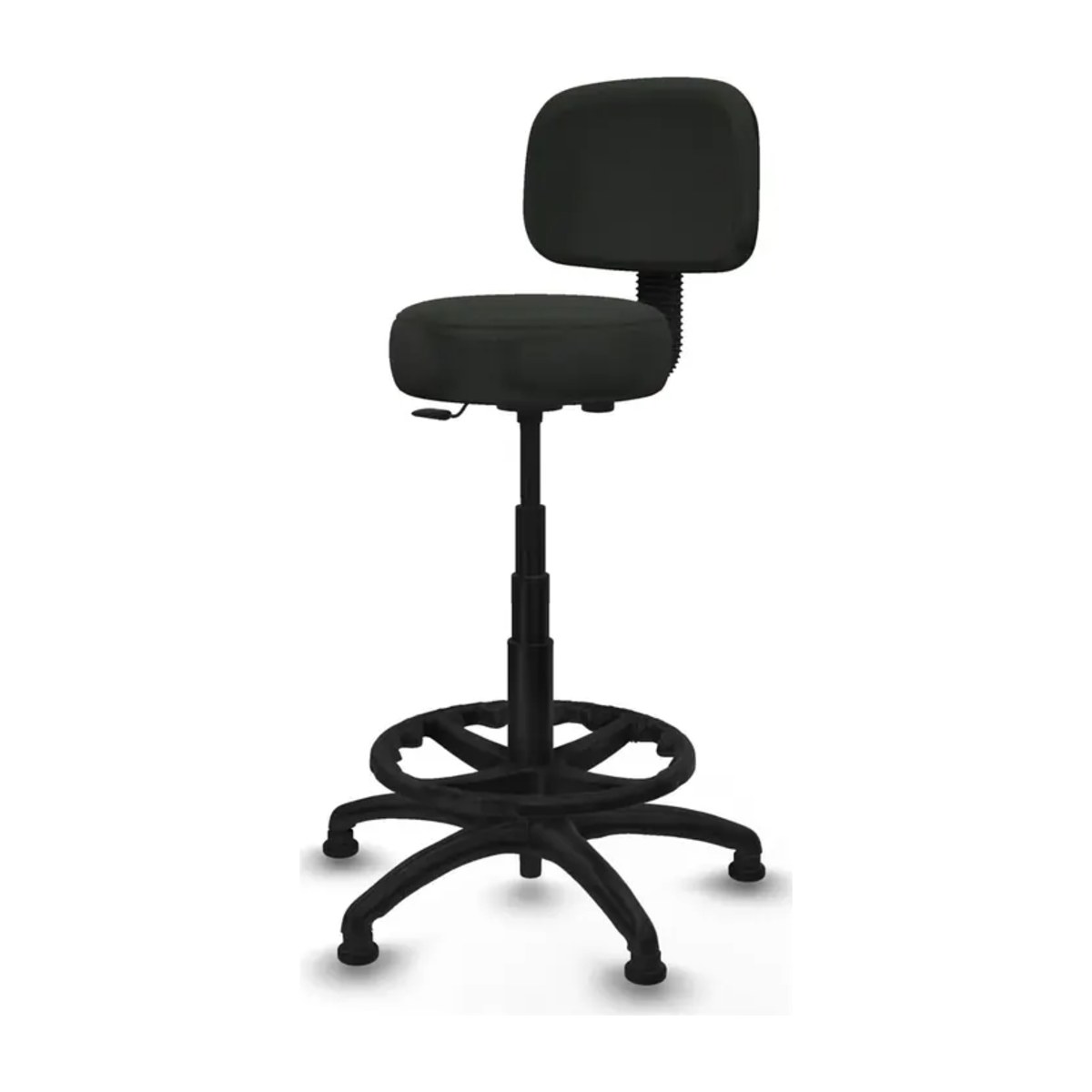 Taburete alto con respaldo LUCCA negro