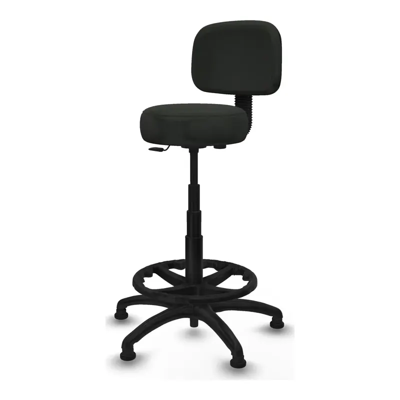 Taburete alto con respaldo LUCCA negro