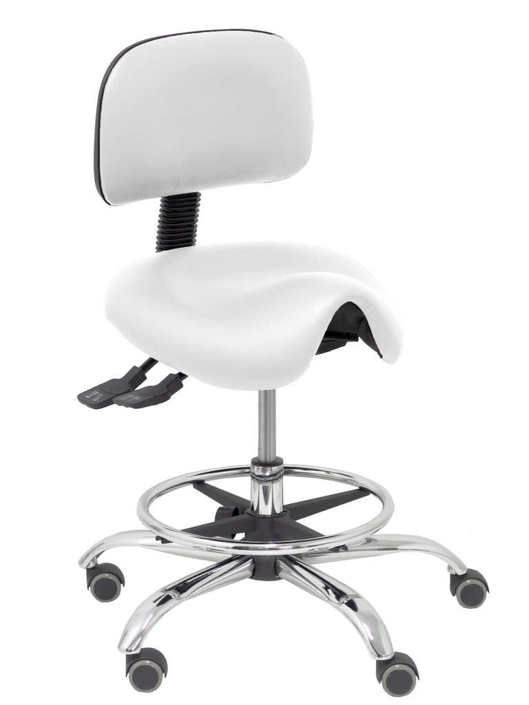 Taburete clínico con respaldo RÍMINI blanco