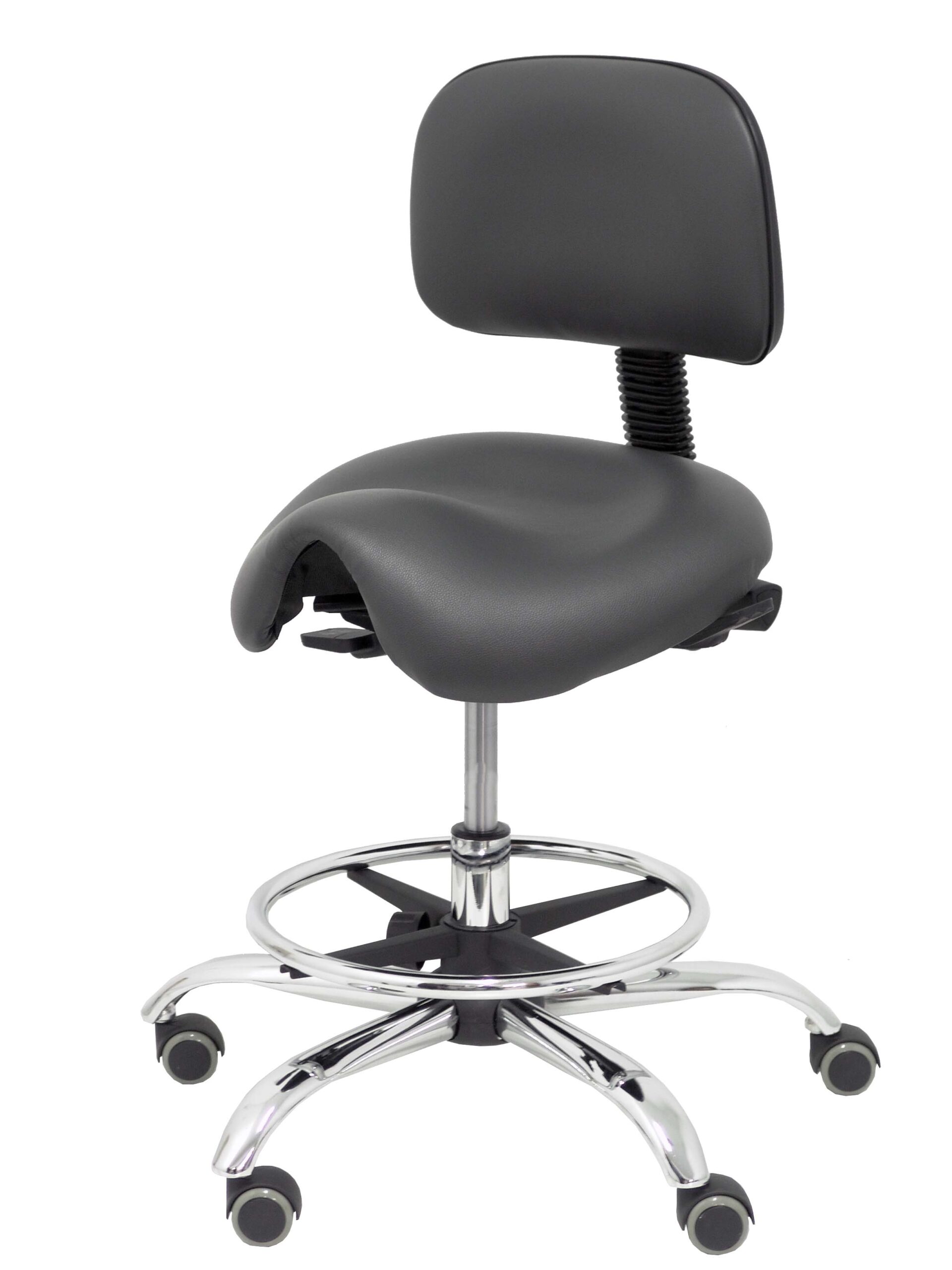 Taburete clínico con respaldo RÍMINI gris