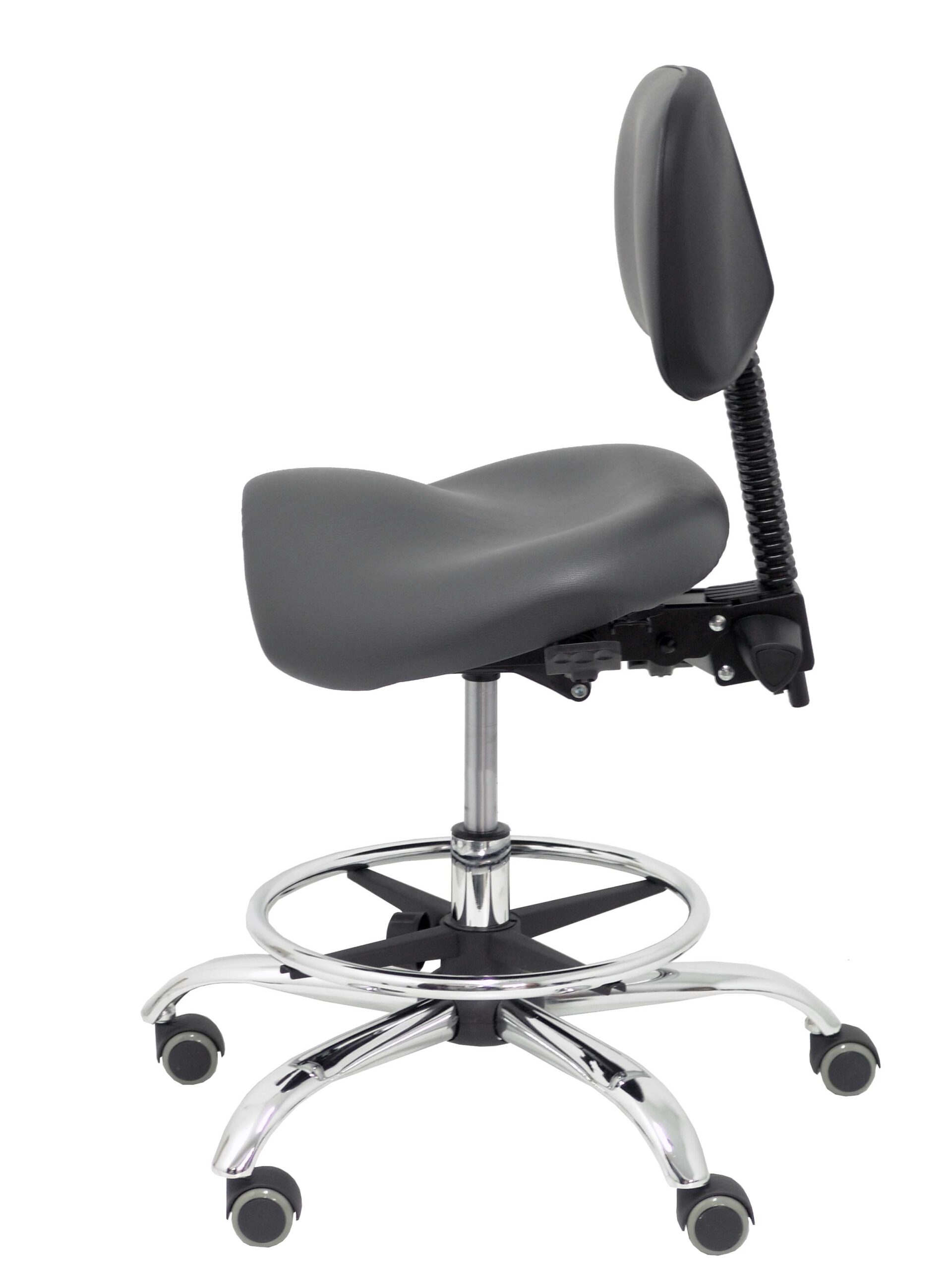 Taburete clínico con respaldo RÍMINI vista lateral