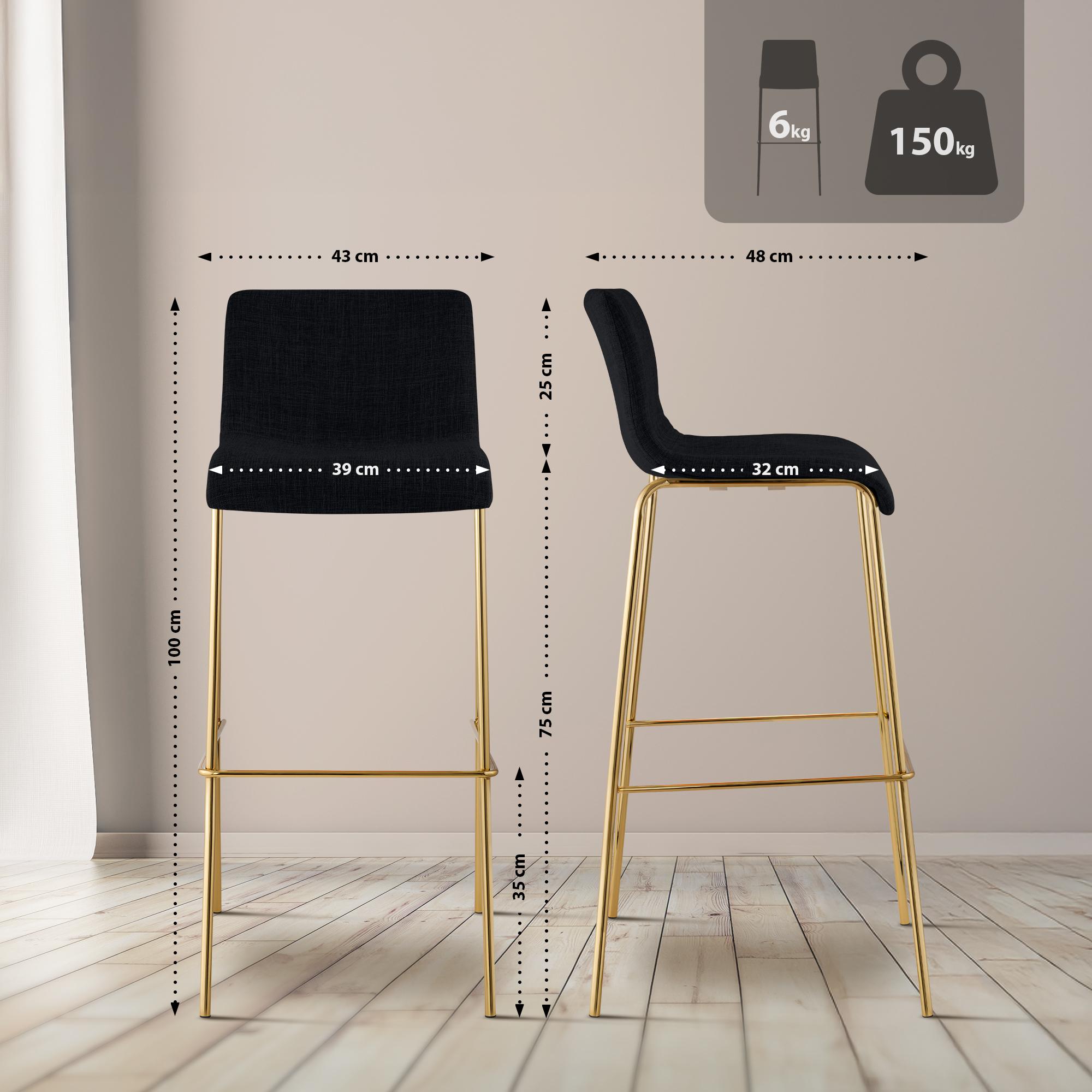 Taburete con patas doradas VALDERROBRES: detalle