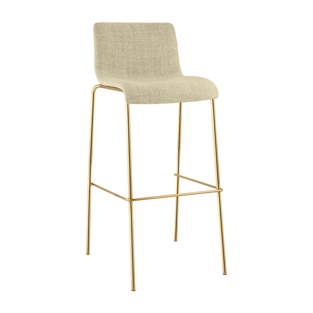 Taburete con patas doradas VALDERROBRES color crema