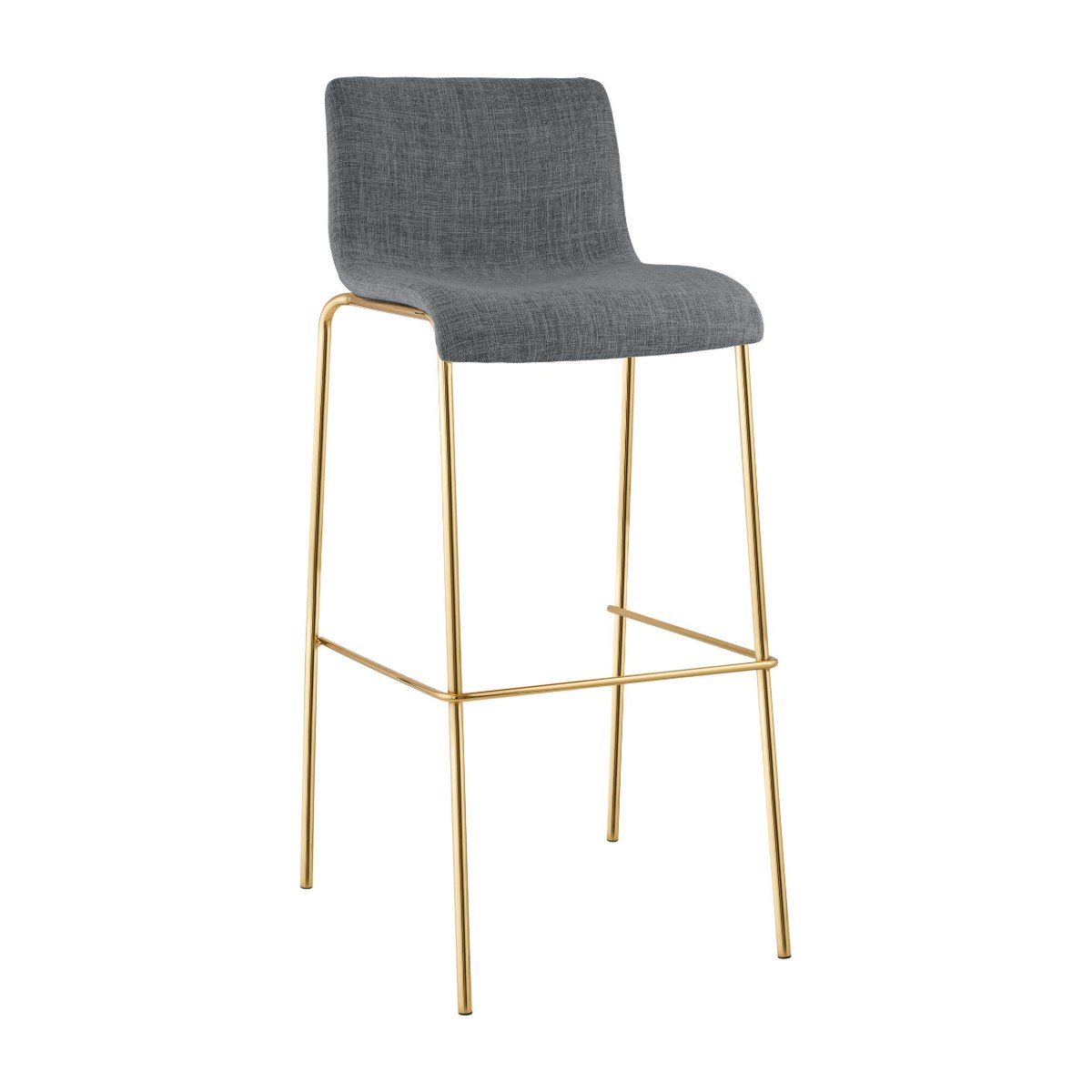 Taburete con patas doradas VALDERROBRES color gris claro