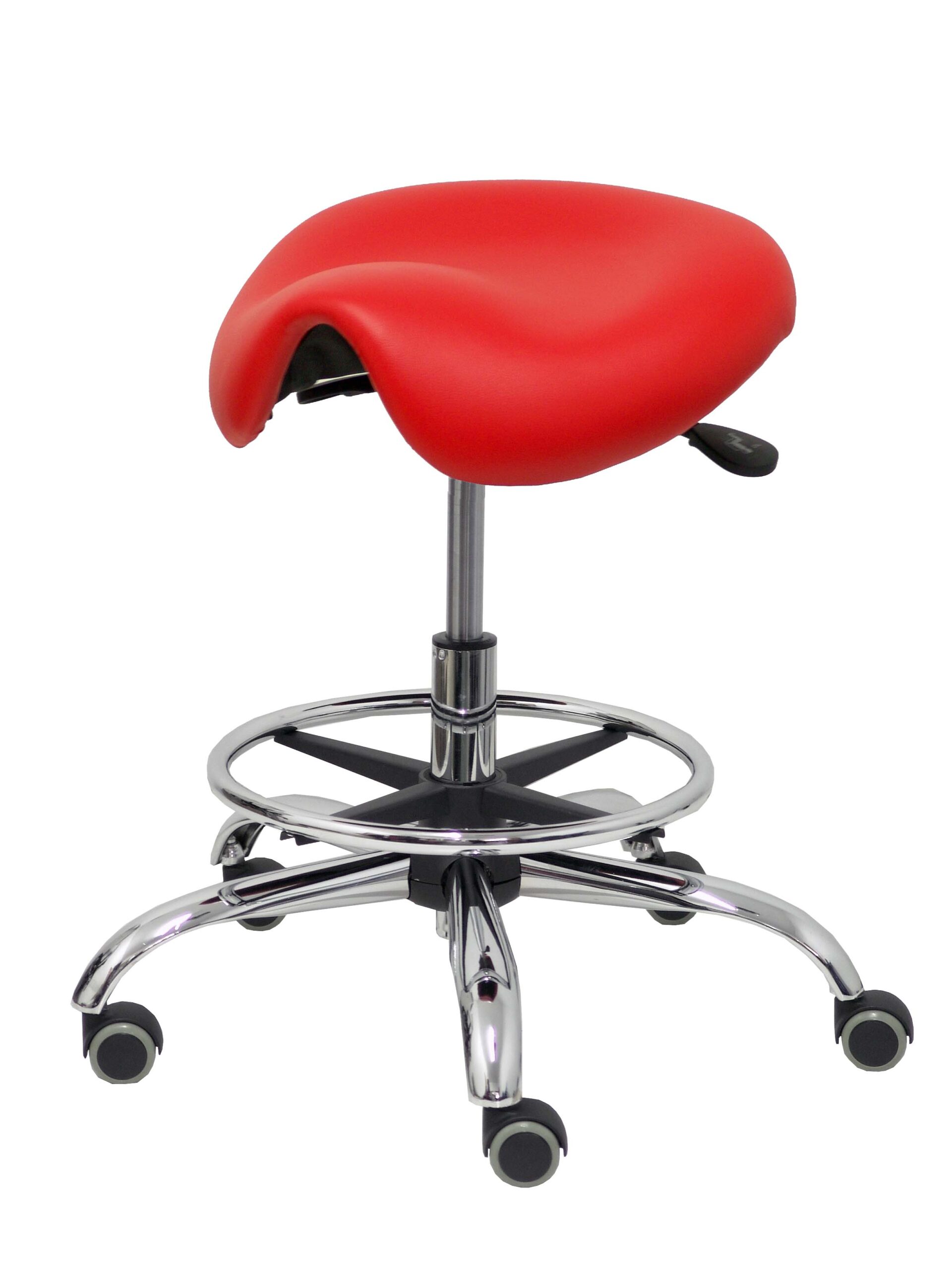 Taburete sillín ergonómico RÍMINI rojo