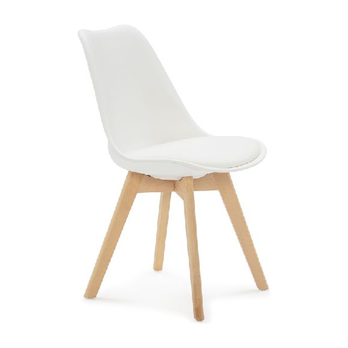 Silla de visita Tallin con patas de madera de haya, carcasa de polipropileno y asiento en ecopiel - Confidente Euromof